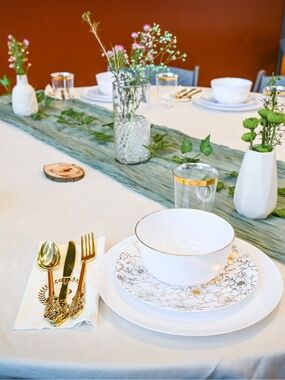 Sage Cheesecloth table Runners
